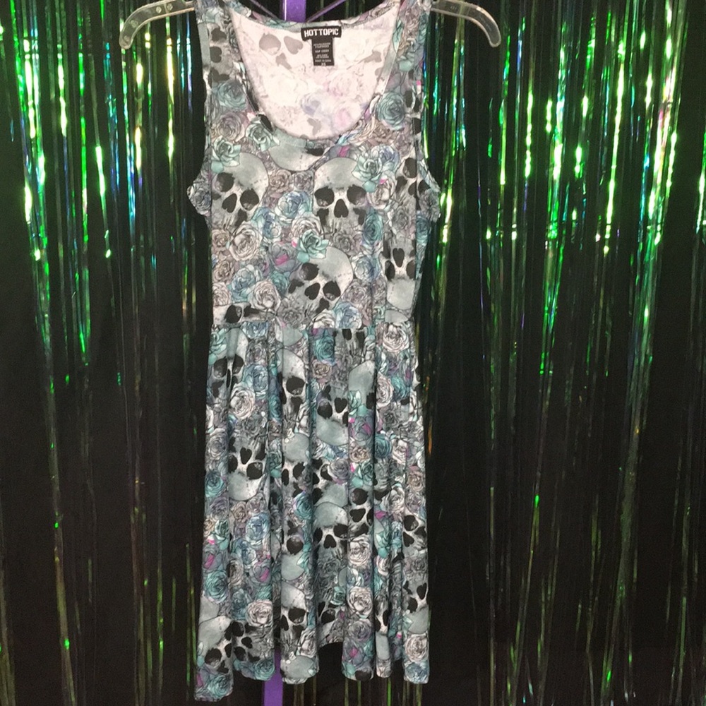 Turquoise Skull & Roses Dress
